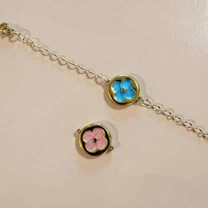 Labubu Round Flower Necklace (multiple colors)